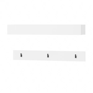 Wieszak ścienny Simply 92 cm biały ciekawy design funkcjonalny dodatek do przedpokoju poziomy wieszak z czarnymi dodatkami