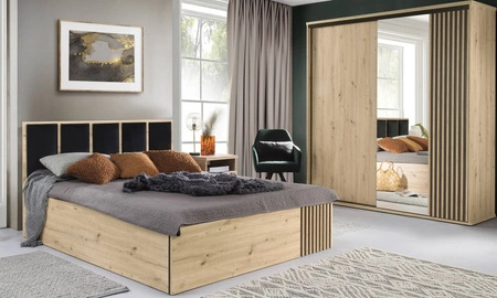 Szafka nocna Cali dąb artisan elegancka szafka z szufladami to funkcjonalny mebel w ponadczasowym designie idealna szafka nocna do sypialni