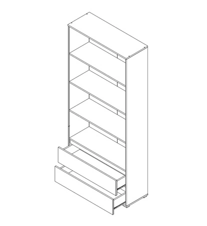Regał szeroki Simple pudrowy róż funkcjonalny mebel do pokoju dziecięcego z pojemnymi szufladami stylowy regał na książki