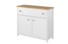 Komoda z szufladą Story 110 cm biały / dąb nash elegancka komoda idealna do pokoju dziecięcego prosta konstrukcja solidne wykonanie