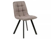 Krzesło tapicerowane Ellis Bjorn beżowe nowoczesne oraz funkcjonalne krzesło do jadalni z metalowymi nogami