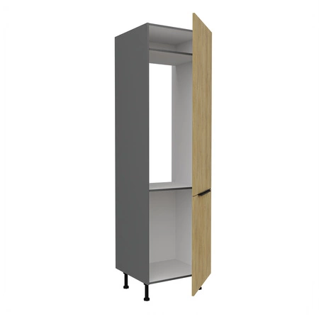 Słupek kuchenny Corsico 60 LO-215 2F szafka do zabudowy lodówki metalowe uchwyty szafka odporna na działanie wilgoci i uszkodzenia