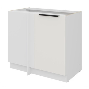 Szafka kuchenna narożna dostawiana Corato Wh 105 ND 1F BB lewa fronty szafki kuchennej wykończone w technologii anti fingerprint