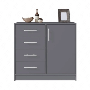 Komoda z szufladami Caspe 90 cm antracytowa nowoczesny design mebla obrzeża komody wykończone specjalną okleiną ABS