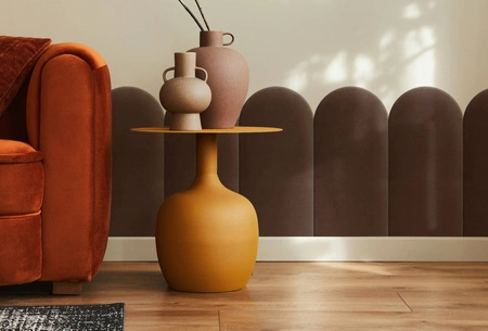 Panel tapicerowany Wally 30x100 cm brązowy stylowy panel ścienny płotek welurowa tkanina modne wykończenie każdej aranżacji