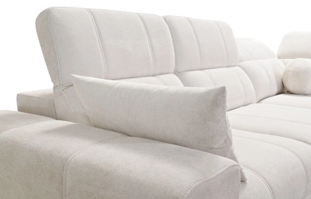 Narożnik z funkcją spania Penejos II beżowy prawostronny komfort podczas codziennego wypoczynku narożnik z pojemnikiem na pościel