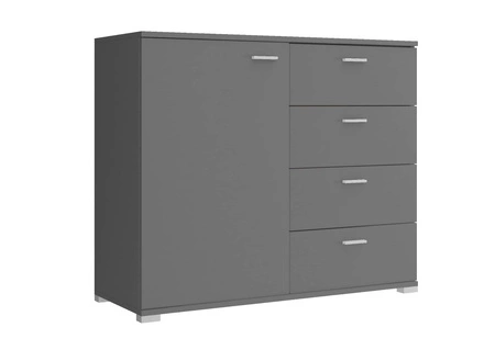 Komoda z szufladami Sand 100 cm grafitowa nowoczesny design mebla obrzeża komody wykończone specjalną okleiną ABS