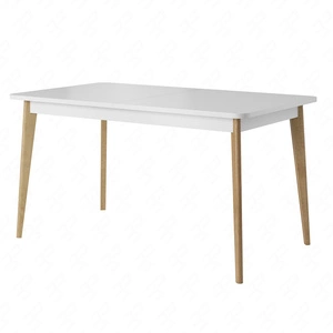 Stół rozkładany Atka 80x140-180 cm biały / dąb riviera nowoczesny design oraz funkcjonalność w stylu skandynawskim