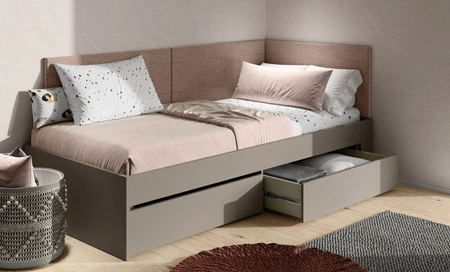 Panele tapicerowane Woow 48x95 cm brązowe dwa panele ścienne prostokąt melanżowa tkanina modne wykończenie każdej aranżacji