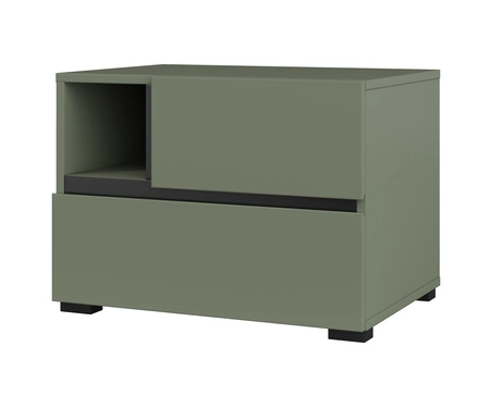 Zestaw mebli do sypialni Cross zielony eleganckie i uniwersalne meble do sypialni geometryczny kształt pojemne szuflady