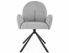 Krzesło tapicerowane Planet szare nowoczesne oraz funkcjonalne krzesło obrotowe z metalowymi nogami stylowe krzesło kubełkowe