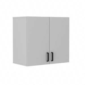 Szafka wisząca z drzwiami Makana 80 cm jasny szary funkcjonalny mebel do biura gabinetu lub pokoju młodzieżowego