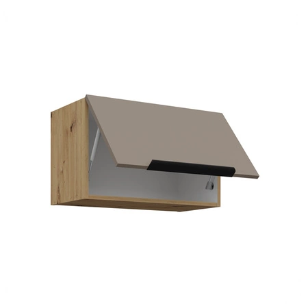 Zestaw mebli kuchennych Fiuggi Ar 255 cm stylowe szafki kuchenne z frontami wykonanymi w technologii anti fingerprint metalowe uchwyty