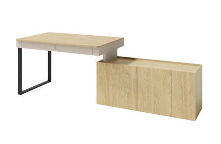 Zestaw mebli Paguro beż piaskowy / dąb olejowany idealna propozycja do pokoju młodzieżowego w modnym stylu