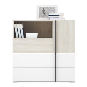 Komoda z szufladami Remona 90 cm dąb wilton biały / biały idealna komoda do pokoju dziecięcego bardzo użytkowa nowoczesny wygląd