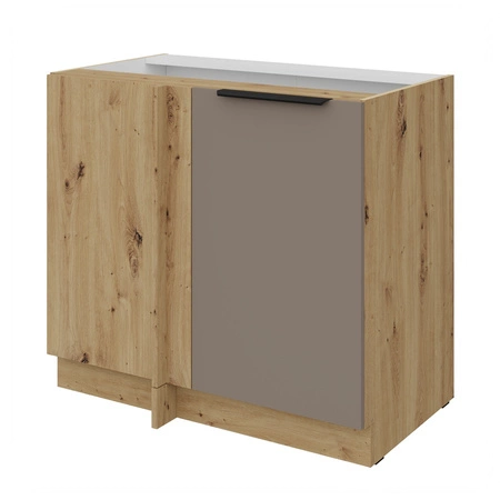 Szafka kuchenna narożna dostawiana Fiuggi Ar 105 ND 1F BB lewa fronty szafki kuchennej wykończone w technologii anti fingerprint