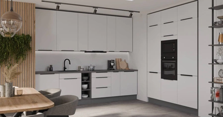 Szafka kuchenna stojąca z szufladą i półką Corato Ant 50 D 1F 1S BB fronty szafki kuchennej wykończone w technologii anti fingerprint