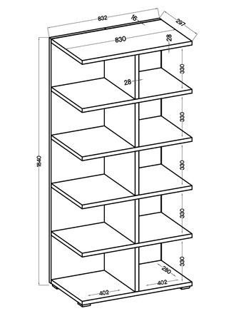 Regał Even 84 cm dąb artisan idealny regał do biura gabinetu lub pokoju nastolatka