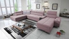 Narożnik z funkcją spania Dafni V lawendowy róż prawostronny pleciony wygodny i komfortowy narożnik z regulowanymi zagłówkami