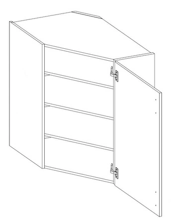 Szafka kuchenna narożna wisząca Kea 60x60 GN-90 1F szafka odporna na parę wodną wysoką temperaturę i rozlaną ciecz