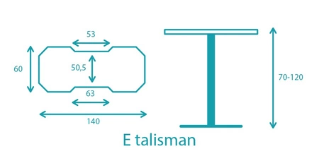 Biurko gamingowe E-Talisman biały / niebieski biurko z regulacją wysokości blat w całości pokryty podkładką z oświetleniem LED