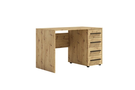 Biurko Maxione 120 cm dąb artisan nowoczesne biurko szufladami uniwersalny design idealne wpasuje się do pokoju nastolatka lub gabinetu