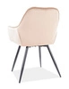 Krzesło tapicerowane Cherry 43x45 cm beżowe nowoczesne oraz funkcjonalne krzesło kubełkowe z metalowymi nogami 