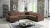 Narożnik z funkcją spania Kelly Sleek VIII jasny brąz lewostronny stylowy narożnik do salonu zapewnia komfort podczas wypoczynku