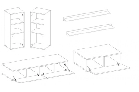 Meblościanka Baros San Remo Jasny modernistyczny design idealnie wkomponuje się do każdego wnętrza
