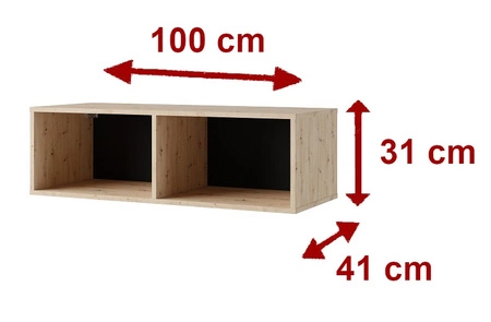 Meblościanka Apulia XXXIV biały połysk / dąb złoty wyjątkowo stylowa meblościanka proste bryły wpisujące się w każde wnętrze