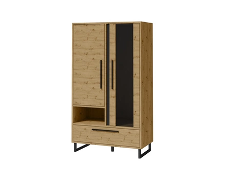 Witryna niska Ariana 80 cm dąb artisan nowoczesny i elegancki design stylowa witryna do salonu pozwoli na wyeksponowanie dodatków