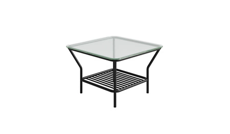 Stolik ogrodowy Teneryfa 62x62 cm czarny stylowy stolik do ogrodu o nietypowej konstrukcji ornamentowe szkło hartowane na blacie