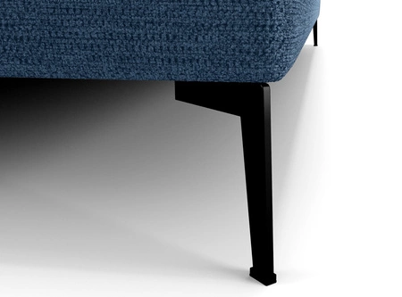 Łóżko kontynentalne Irvine 90x200 niebieskie stylowe łóżko z pojemnikiem na pościel i wysokim wezgłowiem zachwyca eleganckim designem