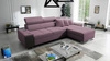 Narożnik z funkcją spania Dafni wrzosowy prawostronny velvet komfort i funkcjonalność podczas codziennego wypoczynku