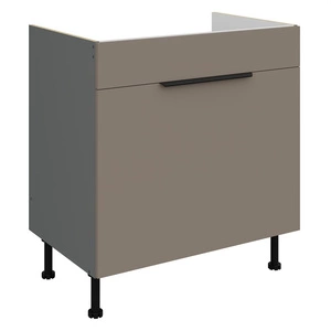 Szafka kuchenna pod zlewozmywak z szufladą Fiuggi Ant 80 ZL 1S BB fronty szafki kuchennej wykończone w technologii anti fingerprint