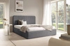 Łóżko tapicerowane Faro 160x200 ciemny szary wygodne łóżko do sypialni designerskie wezgłowie o subtelnie zaokrąglonym kształcie