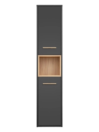 Zestaw mebli łazienkowych Borneo szary / dąb artisan nowoczesny design szafki wiszące do łazienki o świetnie dobranej kolorystyce