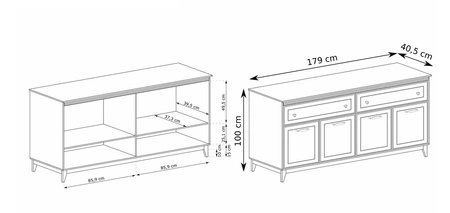 Komoda z szufladami Windsor 179 cm beżowy / dąb elegancka komoda o ciepłej i naturalnej kolorystyce stabilna drewniana podstawa