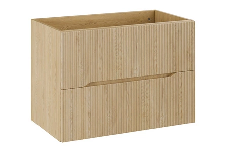 Szafka pod umywalkę Nordic Cremona 80 cm dąb cremona nowoczesna szafka do łazienki z ryflowaniami na froncie frezowane uchwyty
