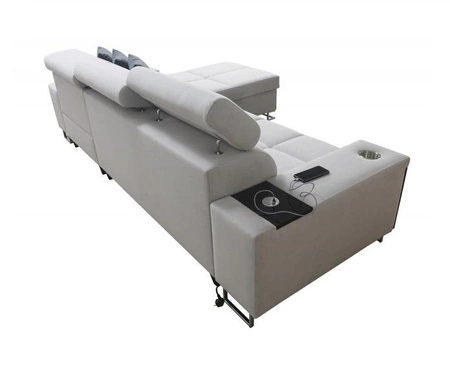 Narożnik z funkcją spania Dafni czarny prawostronny pleciony komfort i funkcjonalność podczas codziennego wypoczynku