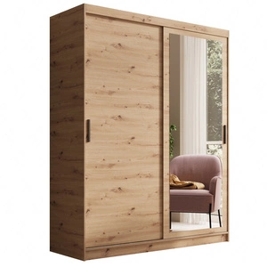 Szafa przesuwna z lustrem Hailey 160 cm dąb artisan prosta forma i minimalistyczny wygląd szafa idealnie wpasuje się do każdego wnętrza