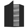 Szafka kuchenna narożna wisząca Black 60x60 GN-90 1F metalowy uchwyt krawędziowy szafka odporna na działanie wilgoci i uszkodzenia