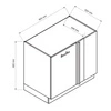 Szafka kuchenna narożna dostawiana Zova DNP biały / dąb halifax prawa frezowany uchwyt odporność na działanie czynników zewnętrznych