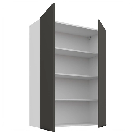 Zestaw mebli kuchennych narożny Aversa Wh 290x230 cm stylowe szafki kuchenne z frontami wykonanymi w technologii anti fingerprint