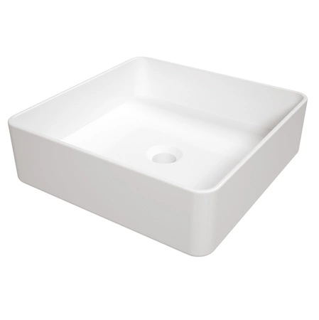 Umywalka nablatowa ceramiczna Deante Square biała kwadratowa umywalka wykonana z wytrzymałej ceramiki powłoka antybakteryjna