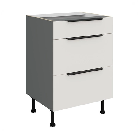 Szafka kuchenna stojąca z szufladami Corato Ant 60 D 3S BB odporna na uszkodzenia wykończenie frontów w technologii anti fingerprint