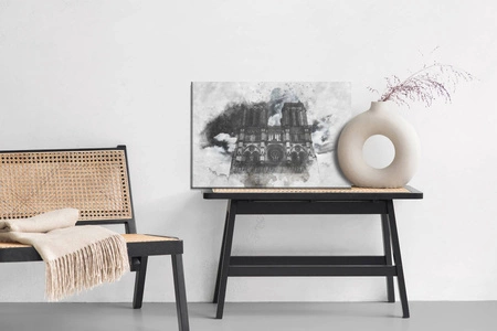 Obraz na płótnie Katedra Notre Dame 100x70 cm ponadczasowa ozdoba każdego wnętrza obraz w wyrazistej kolorystyce wysoka jakość wykonania