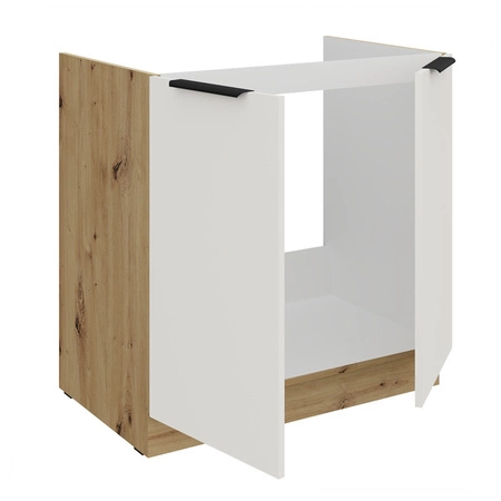 Zestaw mebli kuchennych Corato Ar 255 cm stylowe szafki kuchenne z frontami wykonanymi w technologii anti fingerprint metalowe uchwyty