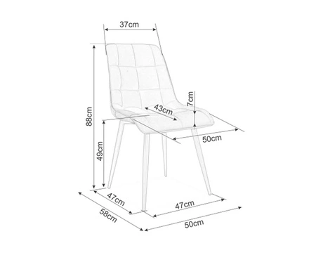 Krzesło tapicerowane Chic brązowe nowoczesne oraz funkcjonalne krzesło z metalowymi nogami