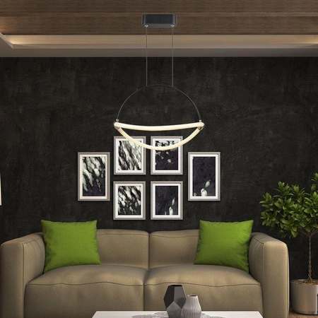 Lampa wisząca Gero 40 cm czarna 12W 4000K niebanalna estetyka lampy z wbudowanymi diodami LED wysoka jakość wykonania oryginalna forma